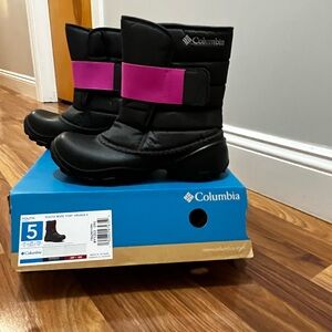 Columbia Youth Black and Pink Snow Boots